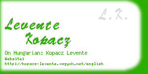 levente kopacz business card